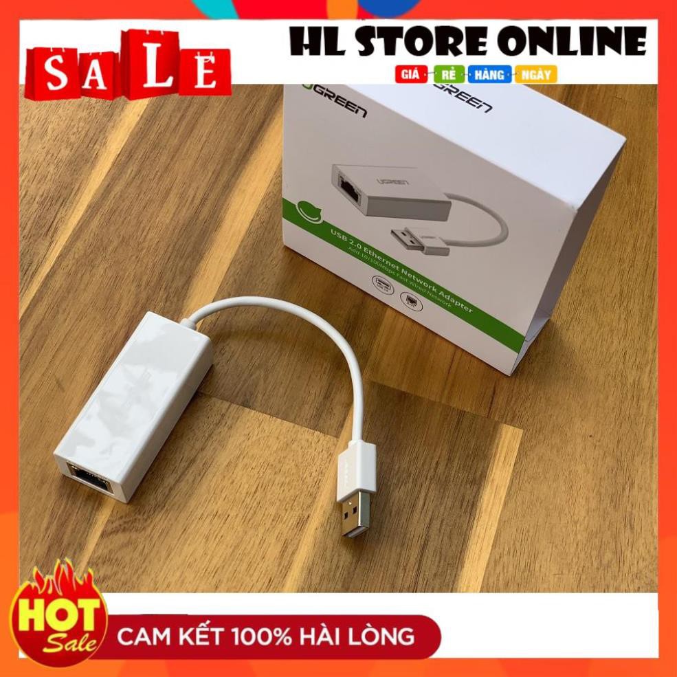 💖 Cáp USB ra Lan 2.0 Cho Macbook, Pc, Laptop hỗ Trợ Ethernet 10/100 Mbps Chính Hãng Ugreen 20253