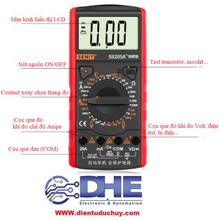 VOM - ĐỒNG HỒ ĐO VẠN NĂNG KỸ THUẬT SỐ S9205A/DT-9205A SENIT