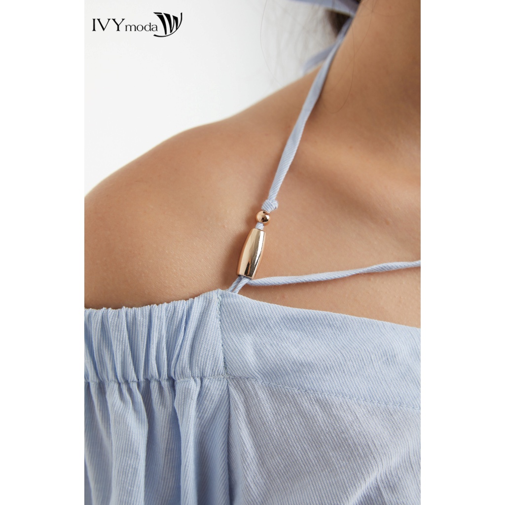 Áo lụa trễ vai phối dây nữ IVY moda MS 16B9411