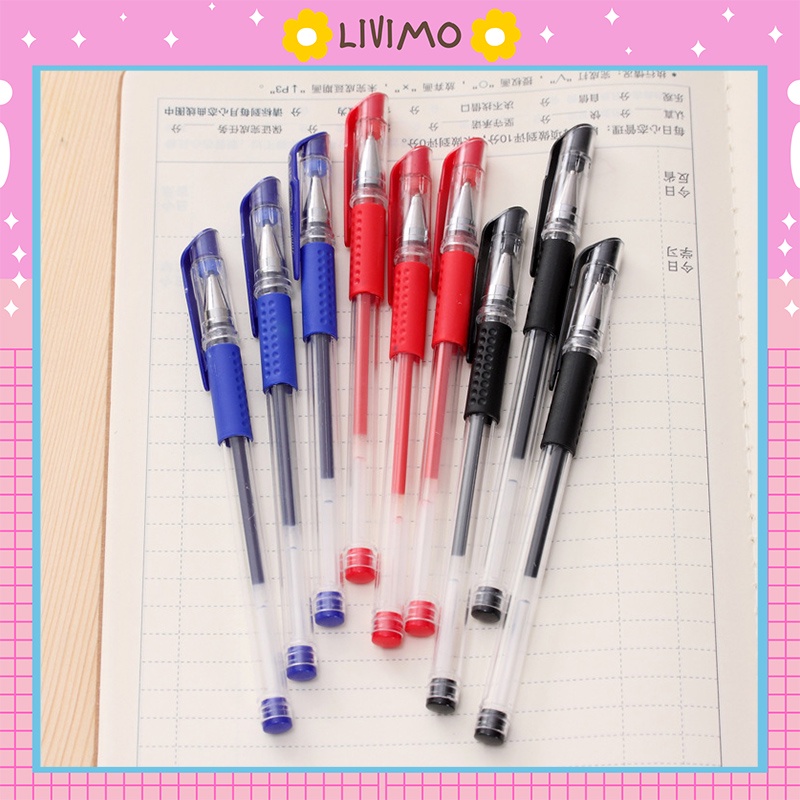 Bút bi nước đỏ xanh đen cute đẹp xinh giá rẻ LIVIMO BB04