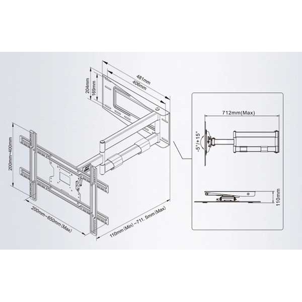 Giá Treo Tivi Xoay Vuông Góc 90 độ NB - SP2  [ Dùng cho tivi 40" - 70" ] - [ HÀNG CHÍNH HÃNG ] - 2021