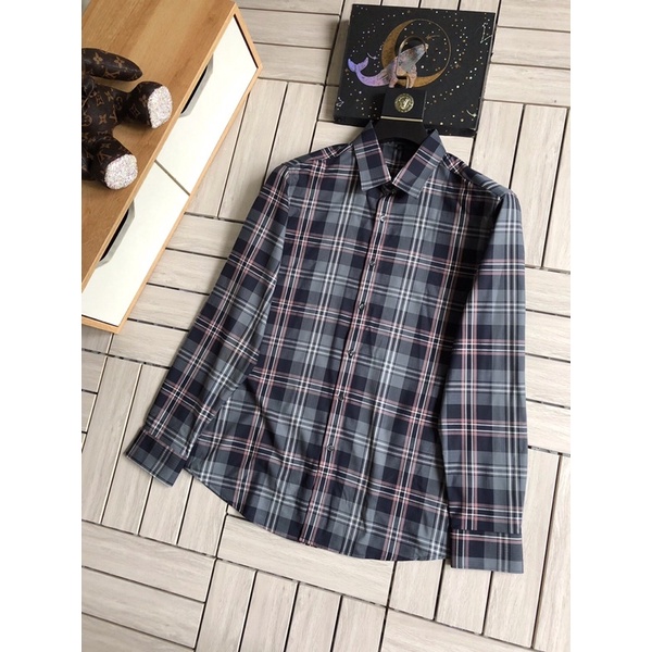 Áo sơ mi nam thương hiệu Burberry BBR cao cấp hoạ tiết kẻ thời trang