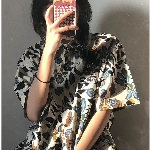 Áo Sơ Mi Ngắn Tay Phong Cách Retro Thời Trang Mùa Hè Dành Cho Nữ