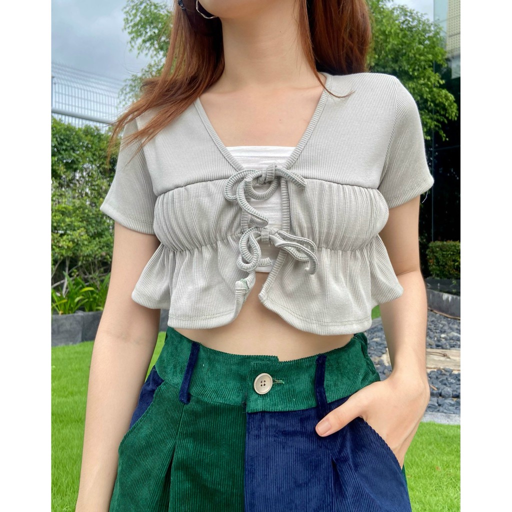 Áo Croptop thời trang Hàn Quốc mẫu 153 (không kèm áo trong) | BigBuy360 - bigbuy360.vn