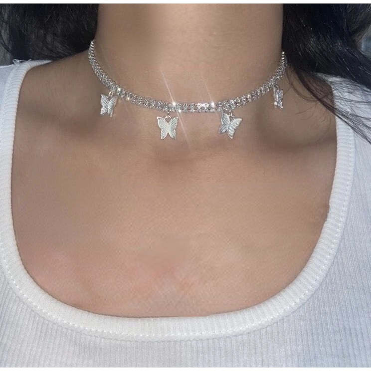 Vòng cổ Mặt Đồng Đô La Đính Đá Đơn Giản Sáng Tạo Phong Cách Đường Phố Mới