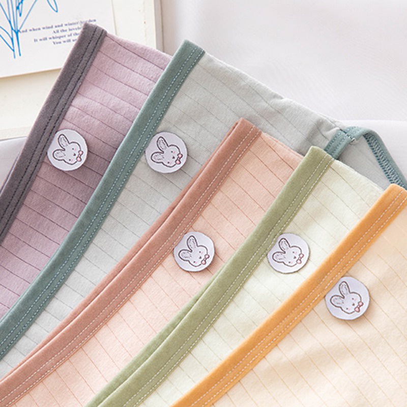 Quần lót cotton màu trơn thoáng khí lưng vừa dễ thương phong cách Hàn Quốc cho nữ