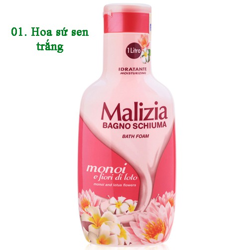 Sữa tắm lưu hương Malizia Bath Foam Cao cấp Italy 1000ml - Hàng chính hãng