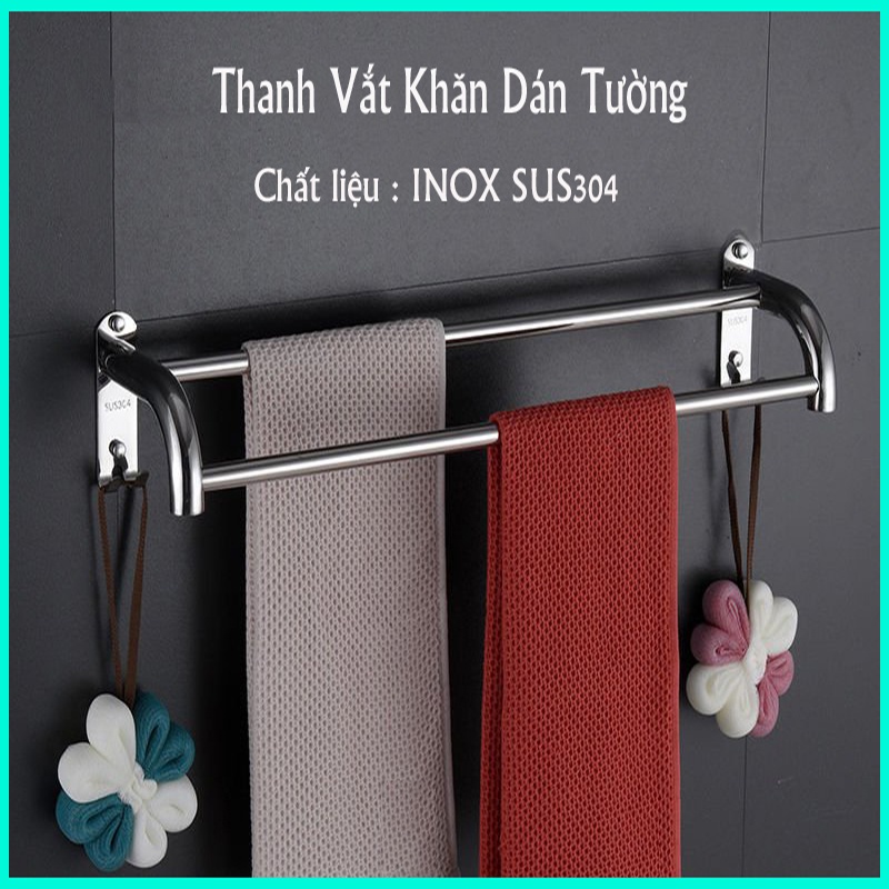Bộ Phụ Kiện Nhà Tắm Inox 304 Siêu Bền - Sản Phẩm Đều Dán Hoặc Khoan Tường Phù Hợp Mọi Tường Nhà