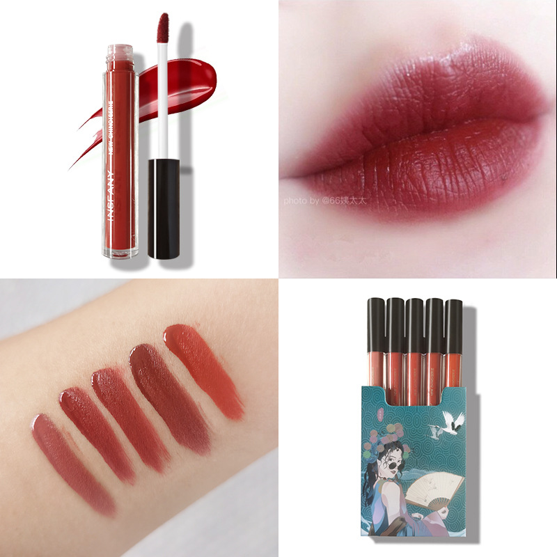 (Hàng Mới Về) Set 5 Son Kem Lì Mịn Mượt Như Nhung Lâu Trôi Và Không Phai Với Thiết Kế Hình Điếu Thuốc Sáng Tạo | BigBuy360 - bigbuy360.vn
