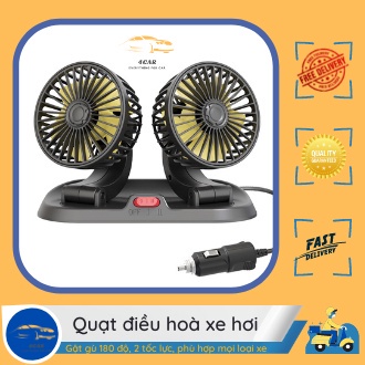 {Quà tặng 12k} Quạt điều hoà trên xe oto,gật gù 180 độ,2 tốc độ gió,phù hợp với nhiều dòng xe,4car