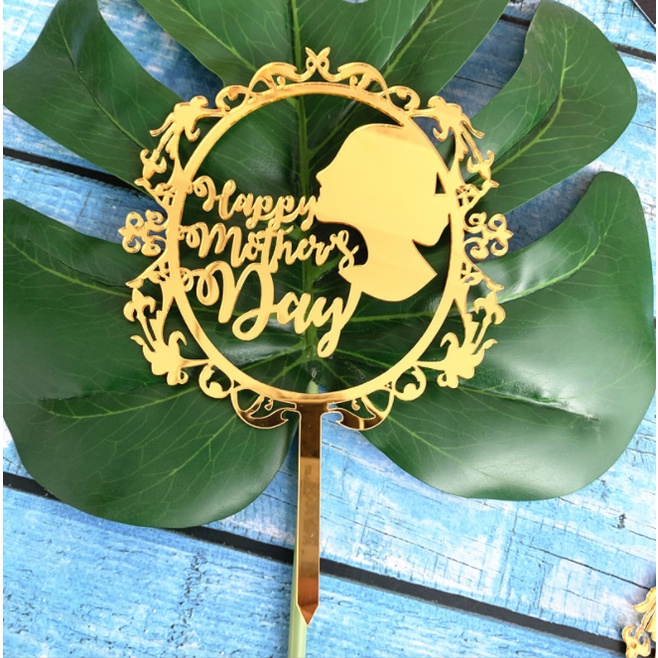 Túi 10 meka Mother's Day trang trí bánh sinh nhật, mica cắm bánh sinh nhật