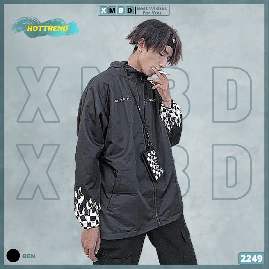 Áo Khoác Dù Nam Nữ 2 Lớp Tay Lửa Hàng Bomber Jackets Hàng GIÓ Unisex TAY LỬA - AK2249