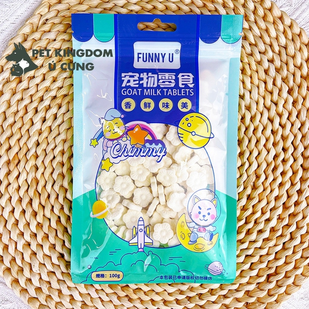 Bánh Thưởng Sữa Dê Phô Mai Cho Chó Mèo Bổ Sung Canxi Gói 100g
