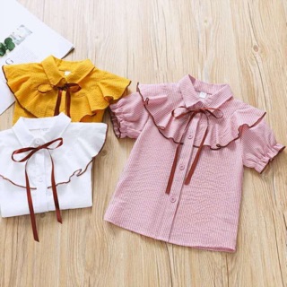 Áo sơ mi cộc tay bé gái