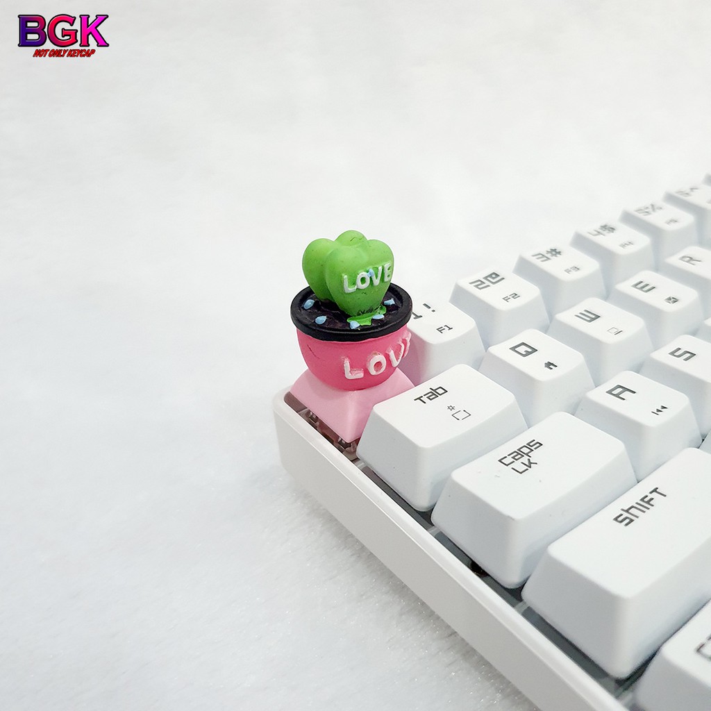 Keycap Lẻ hình chậu xương rồng cực đẹp và dễ thương ( keycap resin độc lạ )( Keycap Artisan )