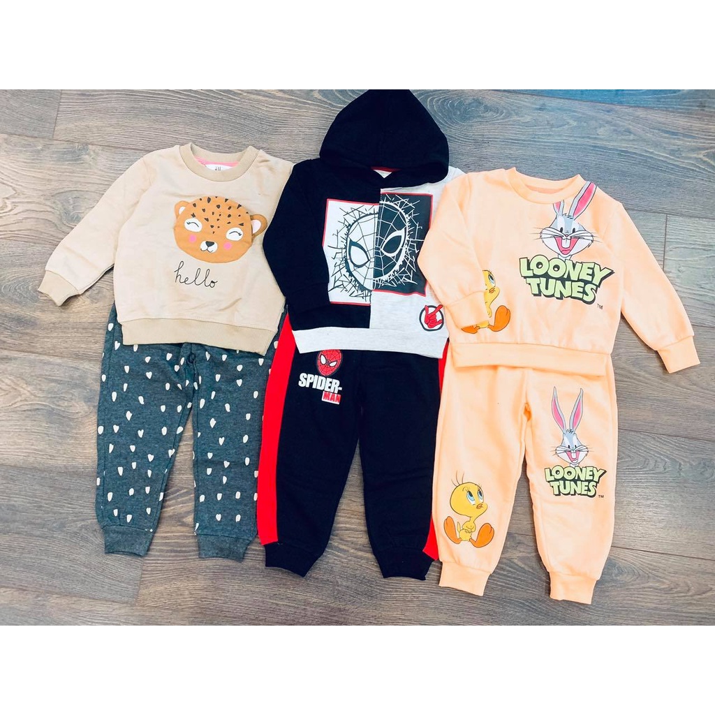 Bộ lót nỉ h.m xuất dư dày dặn siêu ấm cho bé