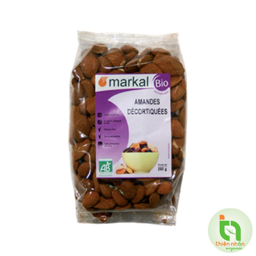 [Mã GROSALE2703 giảm 8% đơn 250K] Hạt Hạnh Nhân Hữu Cơ Đã Tách Vỏ Cứng Markal 250g