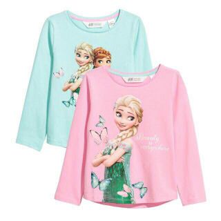 Áo phông tay dài hm elsa bé gái 1-10 tuổi