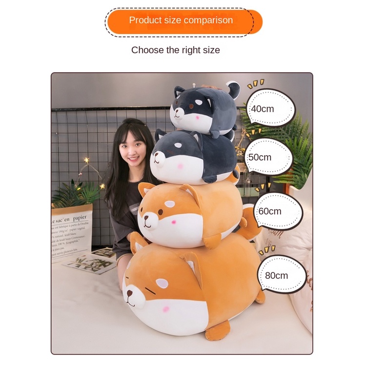 Gấu bông chó Gối Ôm Hình Chú Chó Shiba Inu Biểu Tượng Cảm Xúc Dễ Thương