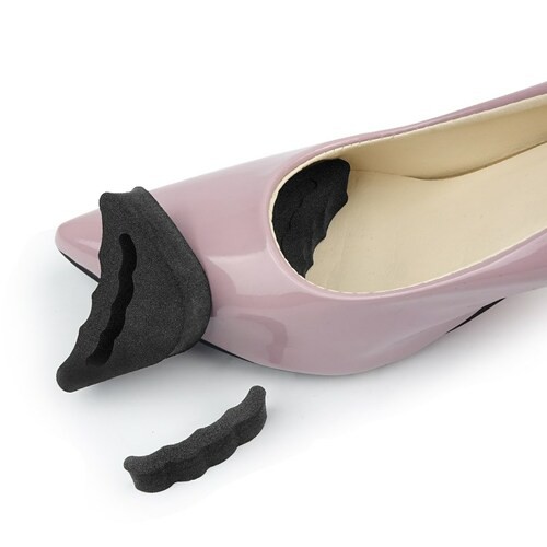 Miếng lót mũi giày cao gót bằng cao su non mềm bảo vệ làm êm ngón chân dùng cho giày bị rộng màu đen kem