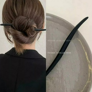 Trâm Búi Tóc cổ phong cổ điển thân gỗ mun 18cm