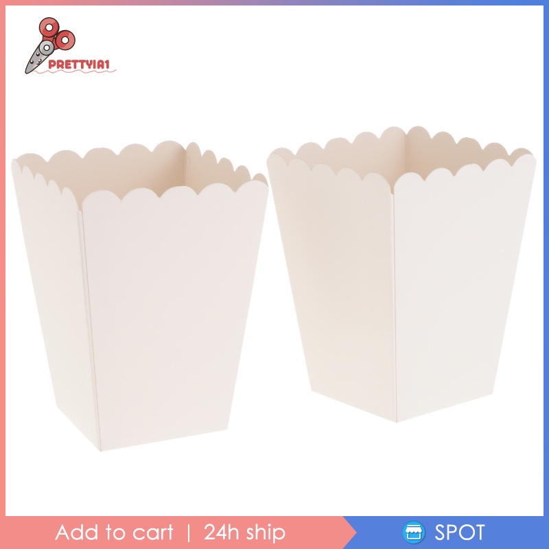 [Prettyia1] X Hộp Đựng Bắp Rang Bơ Màu Trắng Nguyên Chất Dùng Cho Tiệc Sinh Nhật- Tiệc Sinh Nhật Fav