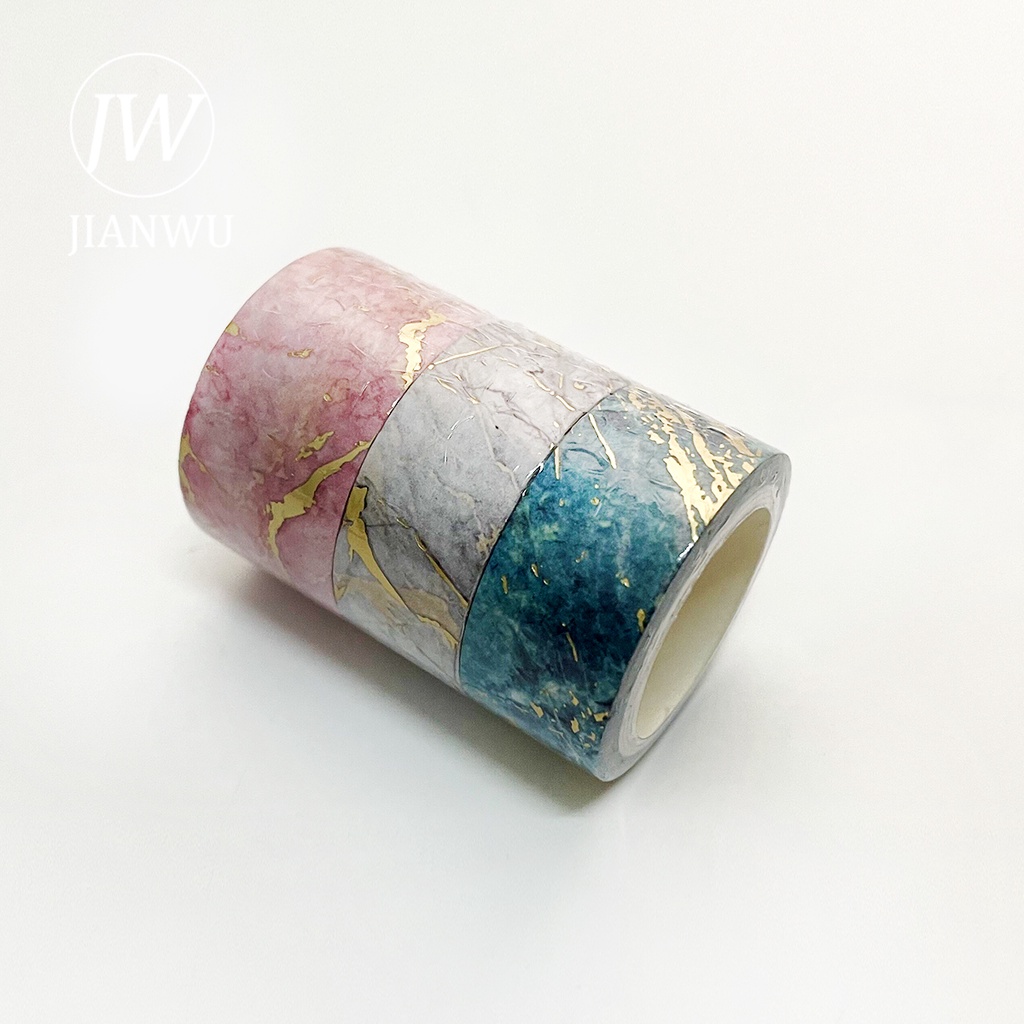 Bộ 3 Cuộn Băng Keo Washi Màu Đồng Dễ Thương Dùng Trang Trí Sổ Tay/ Trang Trí Sổ Tay DIY