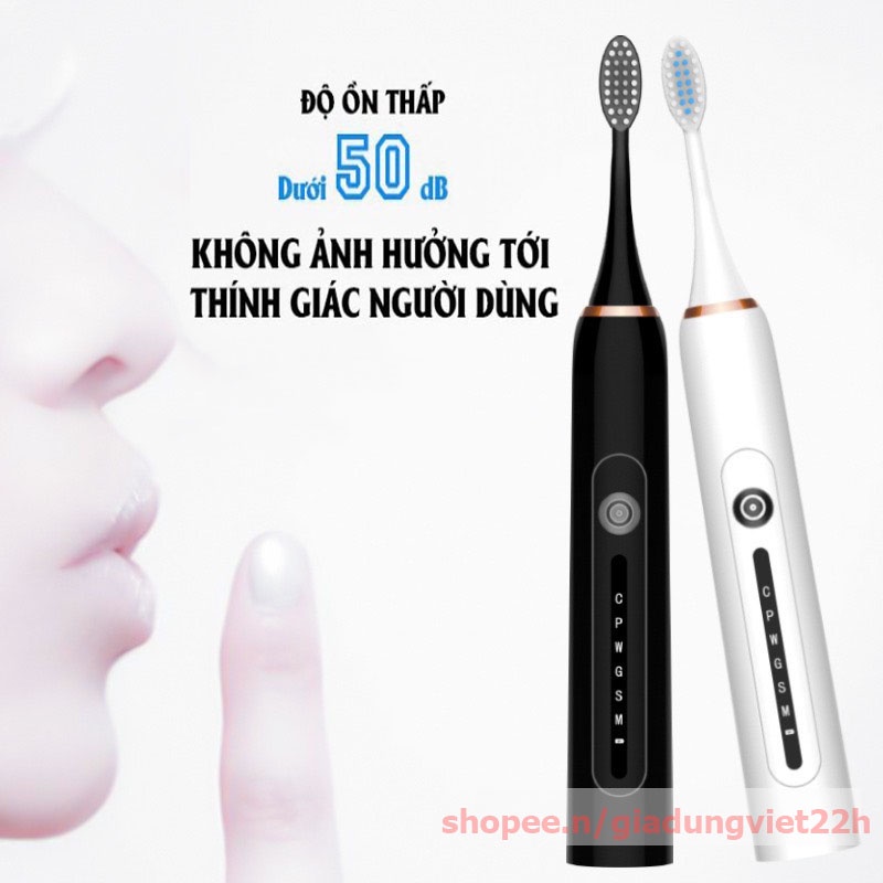 [Tặng quà] Bàn chải điện Sonic X7 bản nâng cấp chăm sóc răng tự động bằng công nghệ sóng âm tiêu chuẩn USA