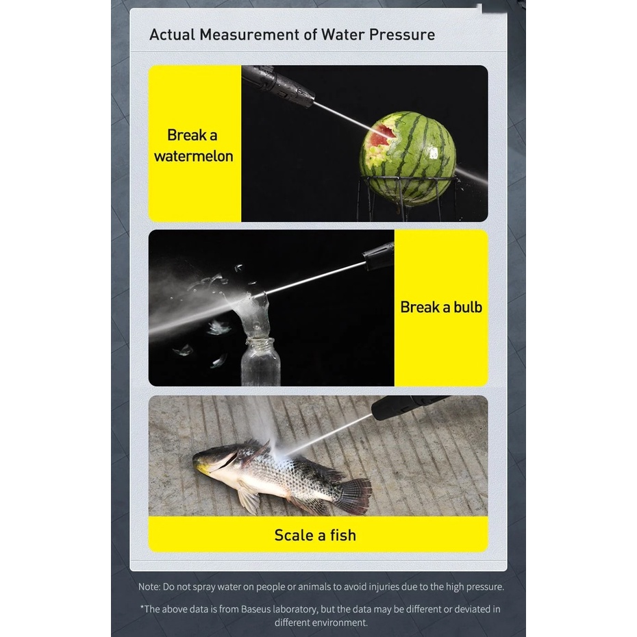 Máy xịt rửa xe tăng áp và máy nén Baseus F1 Car Pressure Washer US Tarnish