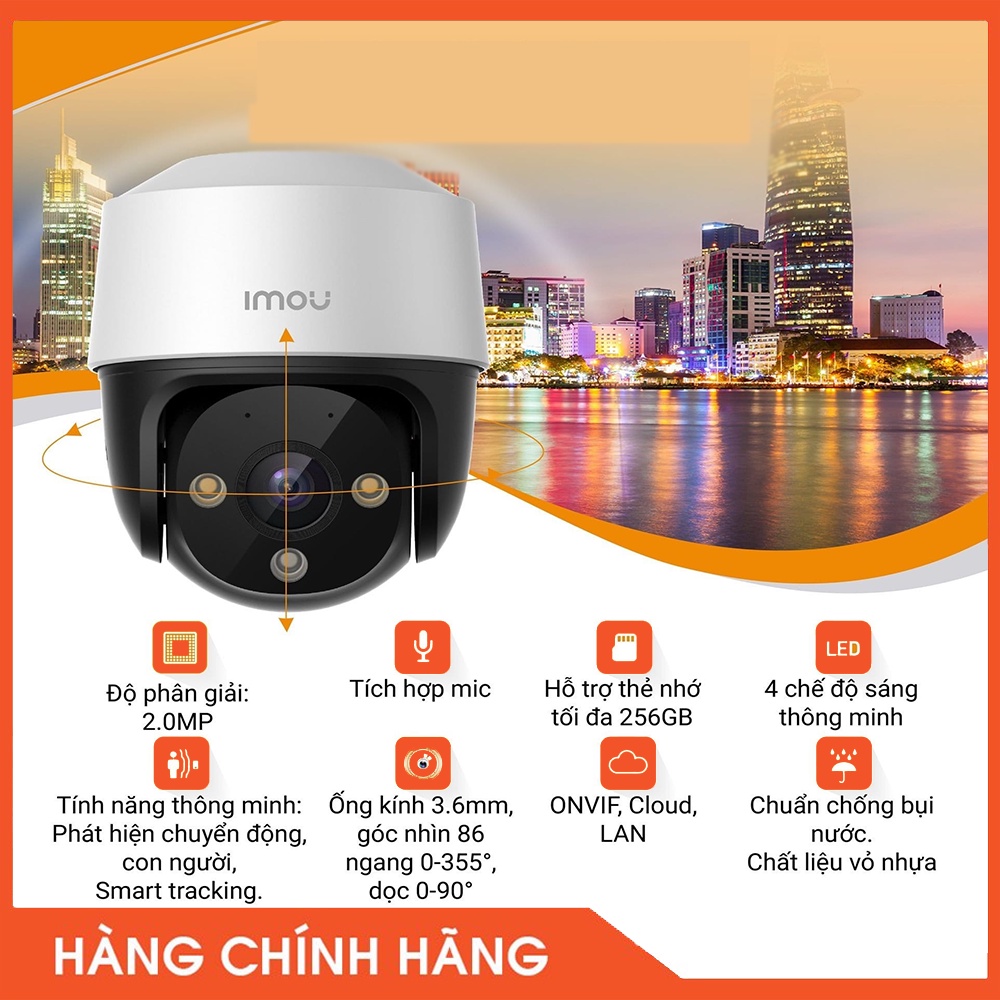 [HÀNG CHÍNH HÃNG] Camera IP POE PT Full Color 4.0MP IPC-S41FAP/S21FAP.