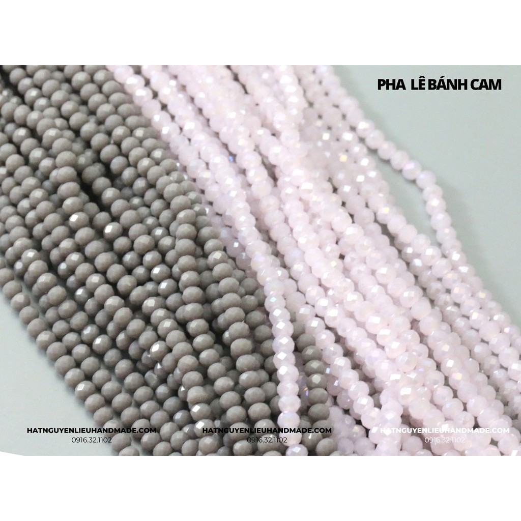 Dây pha lê bánh cam 4mm trắng hồng vàng đỏ link 3/3 Cici Handmade chuyên hạt cườm nguyên liệu hạt đá hạt cườm trang sức