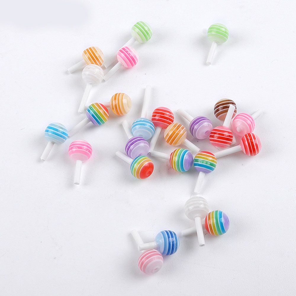 [Hàng mới về] Phụ kiện trang trí móng tay nghệ thuật hình kẹo mút 3D nhiều màu xinh xắn DIY