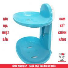 Khay đựng xà bông 2 tầng SANADA màu xanh - Nội địa Nhật Bản