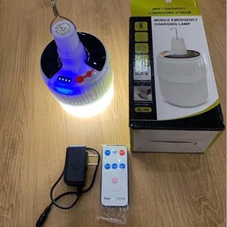 Bóng Đèn Tích Điện có điều khiển từ xa và tấm năng lượng mặt trời công suất 100W