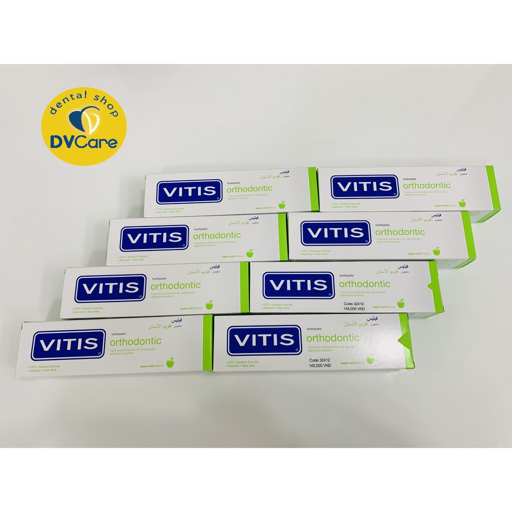 Kem đánh răng cho răng niềng, chỉnh nha VITIS ORTHODONTIC 100ml, mềm mảng bám mắc cài, ngừa sâu răng