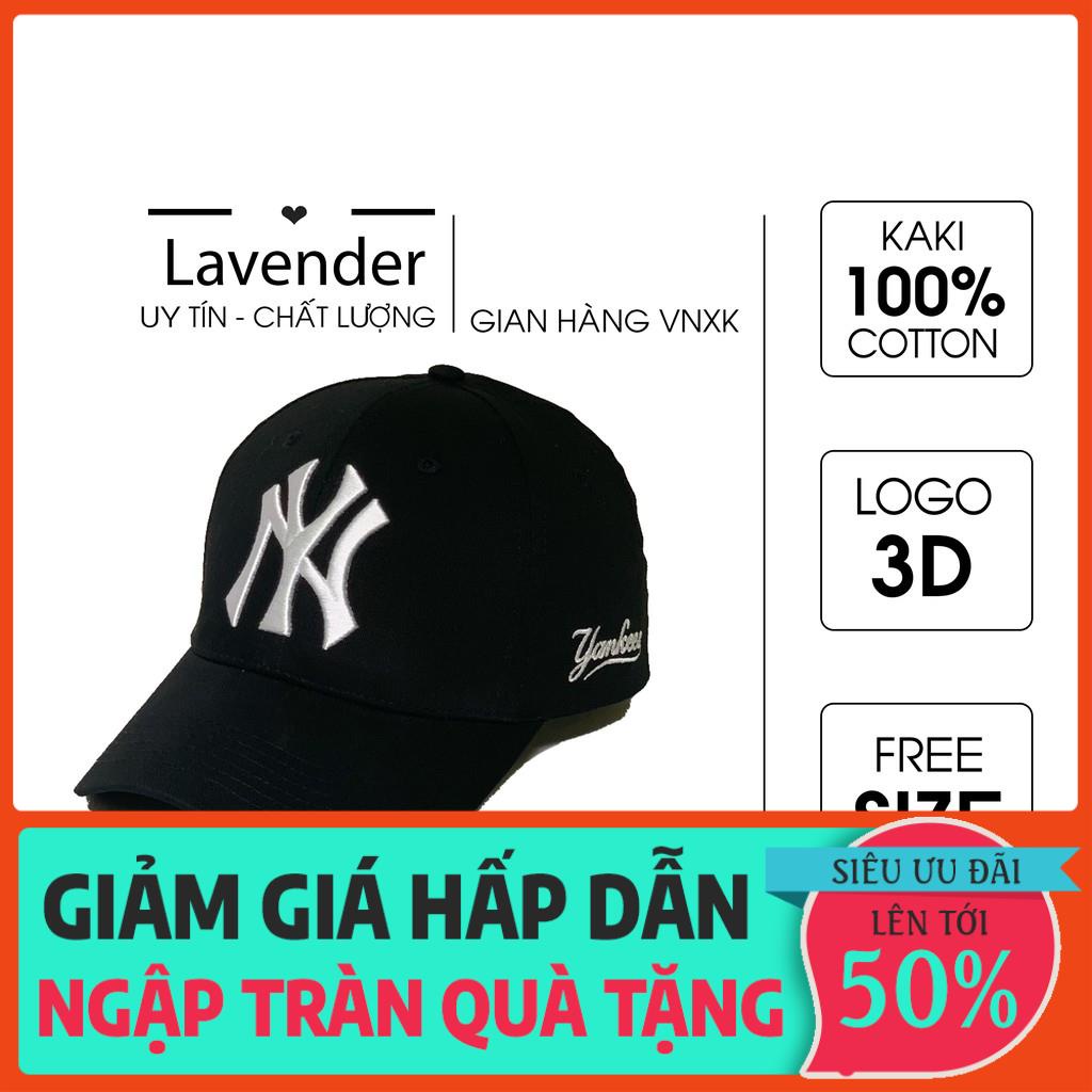 Nón kết Mũ lưỡi trai N.Y đen logo thêu trắng tinh tế dành cho nam nữ Free size, Full hộp xịn