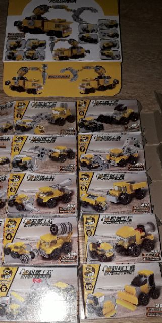 Sét Lego_EnGiNeering lắp ráp Xe công trình xây dựng có nhiều chi tiết bằng nhựa ABS trọn bộ