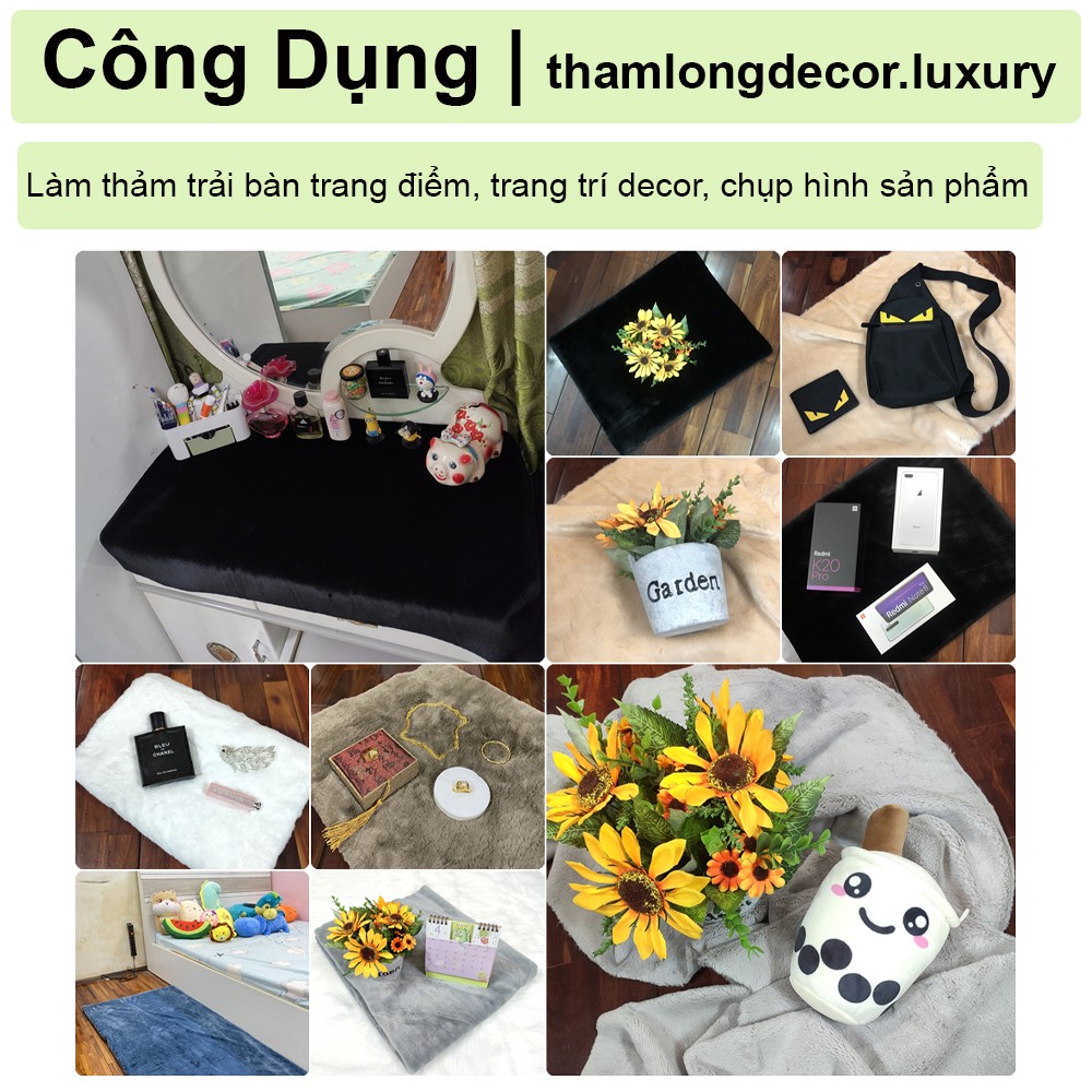 100*150cm Thảm Lông Decor Bàn Trang Điểm | Thảm Lông Trải Sàn decor chụp ảnh sản phẩm | Color LM