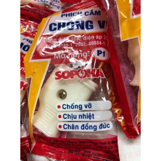Phích cắm điện 2 chân đồng - Chống vỡ / Chịu nhiệt / Chân đồng đúc
