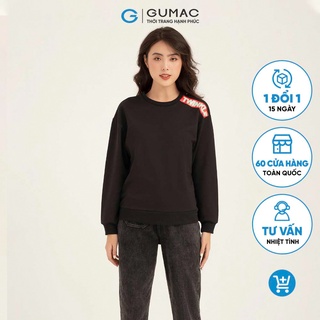 [Mã WABRGUM giảm 10% tối đa 30K đơn 99K] Áo Sweater nữ in vai GUMAC tay dài năng động, trẻ trung ATB1140