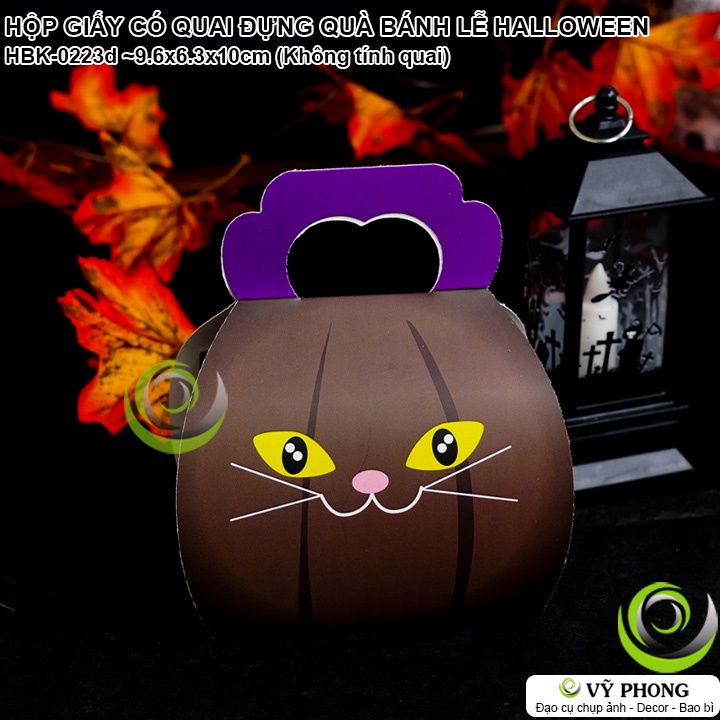 HỘP GIẤY CÓ QUAI XÁCH ĐỰNG BÁNH KẸO LỄ HALLOWEEN HỘP ĐỰNG QUÀ TẶNG DECOR TRANG TRÍ LỄ HỘI MA QUỶ HBK-0223
