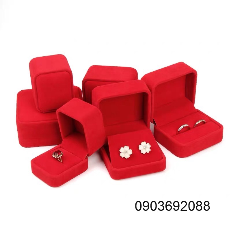 Hộp nhung HCM, hộp quà tặng đựng nhẫn cưới, nhẫn cặp, bông tai, nhẫn cầu hôn Ivy Store