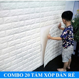 COMBO 20 XỐP DÁN TƯỜNG 3D/ XỐP DÁN TƯỜNG GIẢ GẠCH / KT 70X77cm
