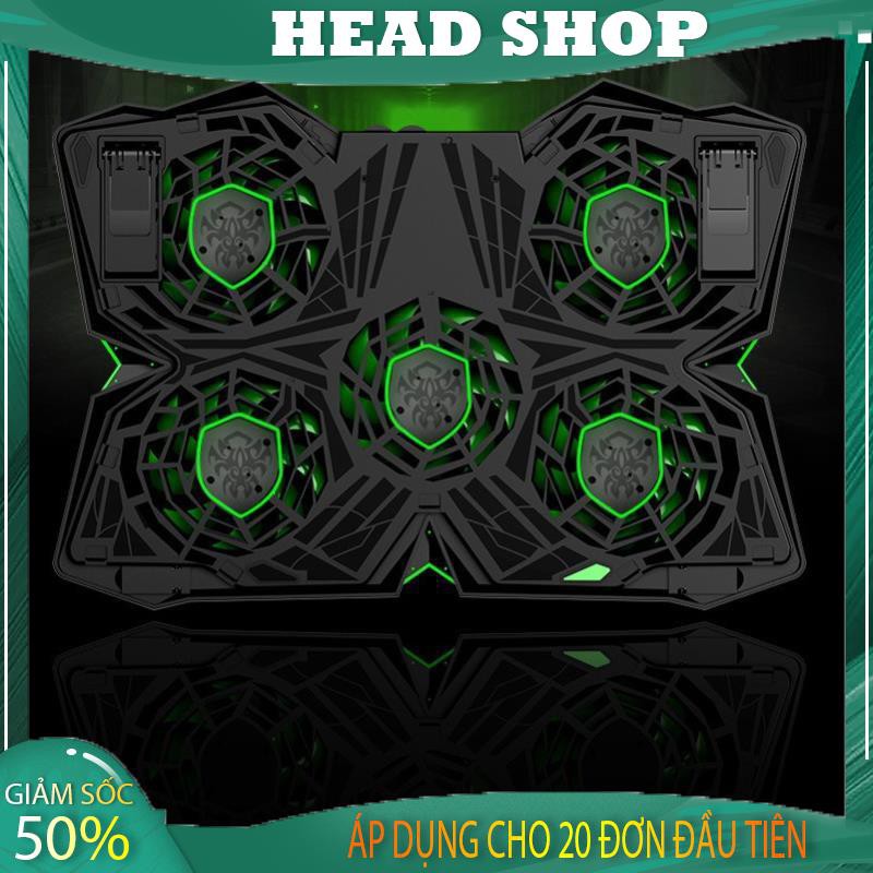 Đế tản nhiệt laptop 5 quạt quạt tản nhiệt gaming 1400RPM chống trượt làm mát nhanh COOL 2S HEAD shop