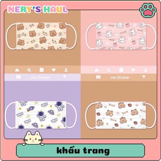 Set 10 chiếc khẩu trang hoạt hình dễ thương chống bụi