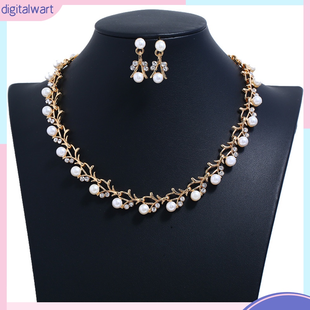 Bộ Trang Sức Đính Ngọc Trai Nhân Tạo Thời Trang Nữ