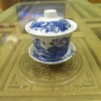 Bát trà sâm rồng - sen men cổ lam