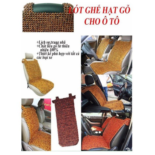 [Shopee siêu rẻ] Lót ghế ô tô hạt gỗ Pơ Mu hàng Cao cấp