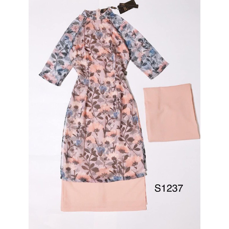 [ xả kho ] MiD Set áo dài họa tiết hoa nhỏ S1237 thiết kế cao cấp kèm ảnh thật