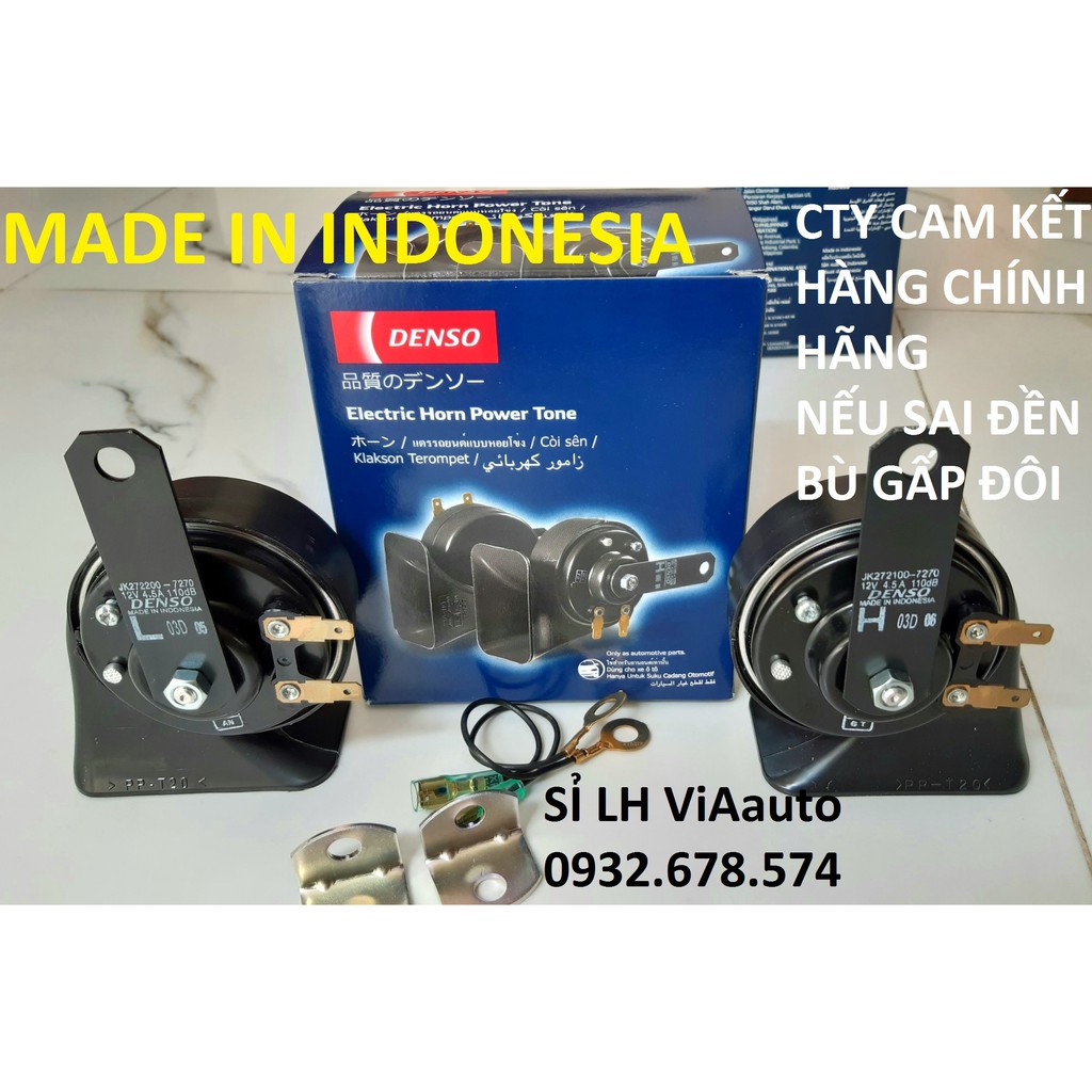 CẶP kèn sò Denso chính hãng TẶNG KÈM 2 JACK + 2 PÁT - Made in Indonesia